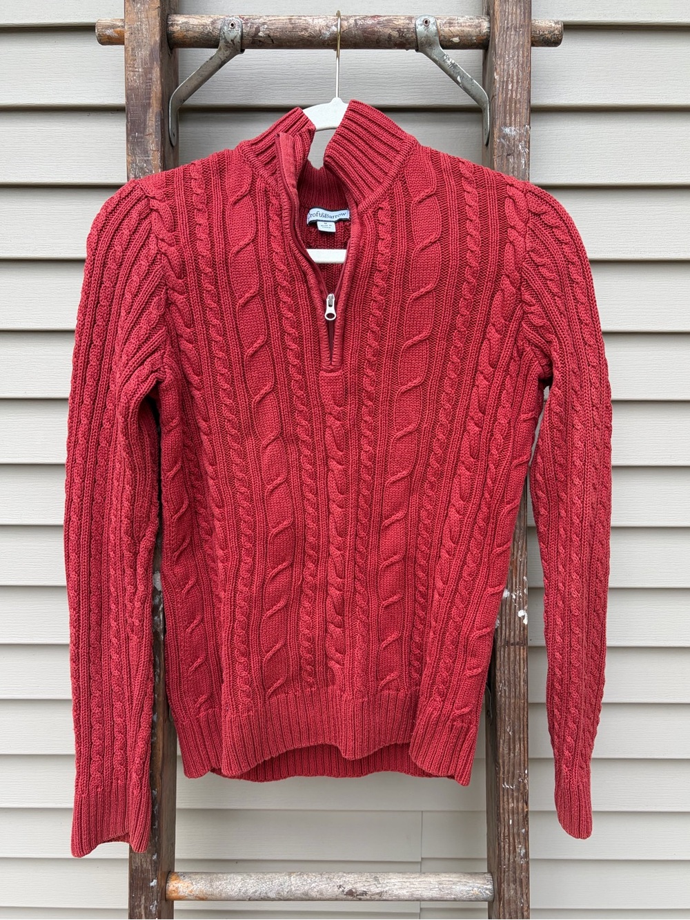 croft & barrow Red Cable-Knit Quarter-Zip Sweater
